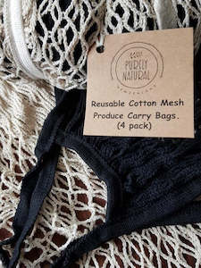 Network marketing: Cotton Mesh Carry Bag Natural 4 pack