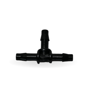 Garden supply: 4mm Tee - Plastic irrigation plumbing fitting