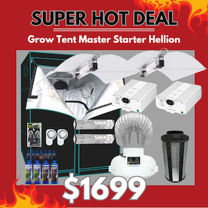 Grow Tent Master Starter Hellion Kit 2.4 x 1.2 Metre - 2 x 750w UHF Light Set - …