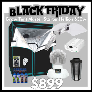 Grow Tent Master Starter Hellion 630w CMH - 1.2 Metre - 150mm Temp & Speed Fan & Carbon