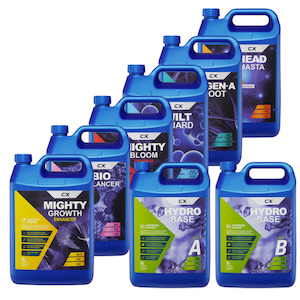 Garden supply: CX Hydro & Additives 5 Litre Fuel Up Pack - Bio Balancer, Mighty Growth, Mighty Bloom, Head Masta, Regen A Root, Wilt Guard”