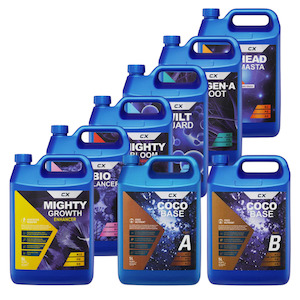 Garden supply: CX Coco & Additives 5 Litre Fuel Up Pack - Bio Balancer, Mighty Growth, Mighty Bloom, Head Masta, Regen A Root, Wilt Guard