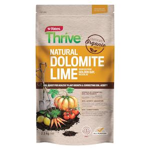 Garden supply: Dolomite Lime 2.5kg Thrive, Organic Certified by BioGro NZ - Yates