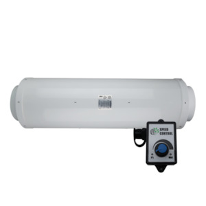 Garden supply: 150mm Silenced EC Mixed Flow Fan c/w Speed controller - 594 Cubic Metres Per Hour