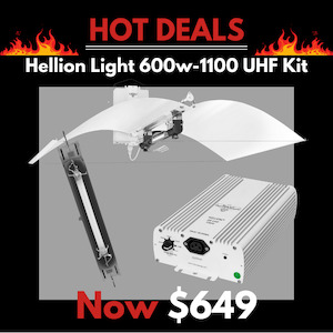 Hellion HPS DE 600w - 1100w UHF Large Defender Grow Light Kitset - Adjust-A-Wings