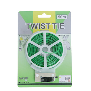 Twist Tie Dispenser with Cutter 50 Metres