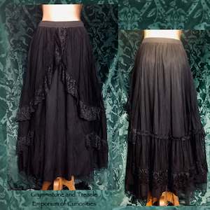 Madrigal Tiered Gothic Courtesan Skirt - Size 12 to 16