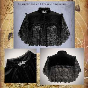 Damara Velvet and Lace Cape