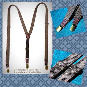 Herringbone Suspenders - Brass Clip