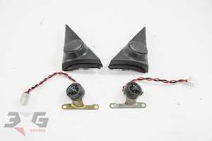 Interior: Toyota AE111 Corolla Sedan Sprinter Carib Interior Door Tweeter & Cover Set 95-00