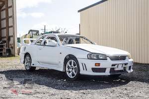 Vehicles: PARTING Nissan R34 Skyline GT-T Coupe Turbo Parts ER34 104,000km RB25DET Neo 5MT Altia Kit 98-02