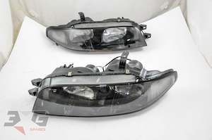 Nissan R33 Skyline S1 Blackhousing Head Light Set Coupe Headlight 93-96