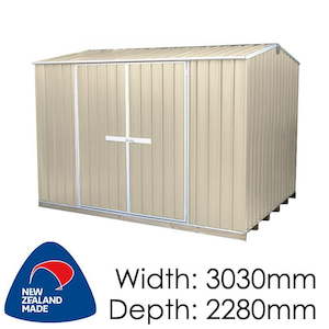 Galvo GVO3023 Desert Sand Coloured Steel Garden Shed - Garden Sheds NZ