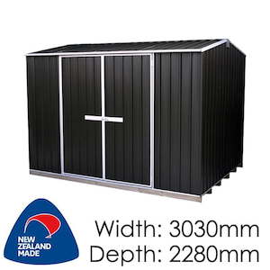 Galvo GVO3023 Ebony Coloured Steel Garden Shed - Garden Sheds NZ