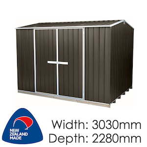 Galvo GVO3023 Ironsand Coloured Steel Garden Shed - Garden Sheds NZ