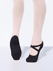 Footwear: Capezio Hanami Stretch Canvas Split Sole Ballet Shoe Black