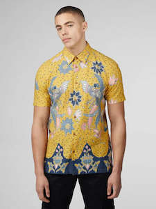 Abstract Botanical S/S Shirt - Sunflower