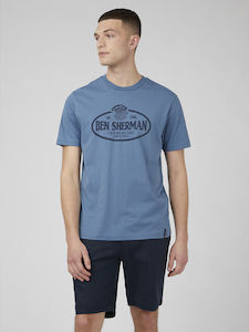 Stacking Records Tee - Blue Shadow