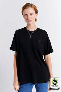 Embroidered Runaway Girl Classic Organic Tee - Black