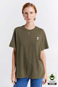 Embroidered Runaway Girl Classic Organic Tee - Hunter