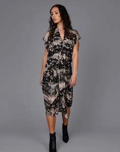 Fiasco Print Dress - Black Print