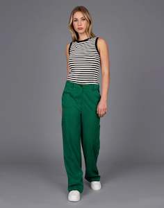 Green Cargo Wide Leg Pants