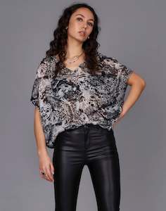 Mayhem Print Top - Black Print