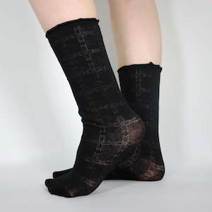 Geo Mosaic Socks - Black