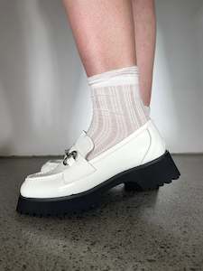 Short Frill Sock - White