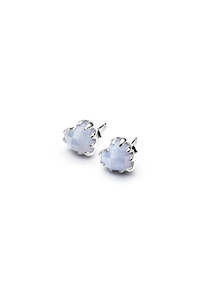 Love Claw Earrings - Blue Lace Agate