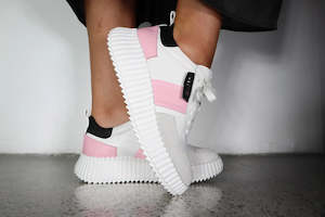 Racer Sneaker - White Pink Black