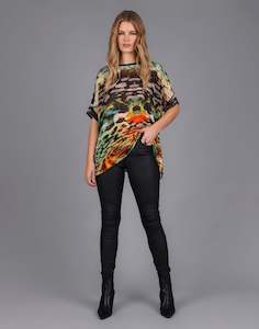 Clothing: Everglade Oversized Tee - Yellow Print