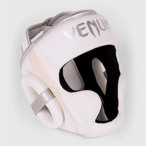 Venum Elite Headgear | White/Silver-Pink