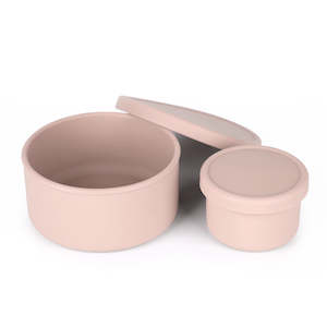 Solids Feeding: Round Silicone Food Container Set (2pcs)