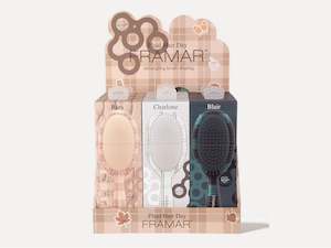 Framar 9pc Detangle Brush Retail Display - Plaid Hair Day