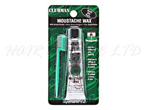 Clubman Moustache Wax with Comb/Brush 14g - Black