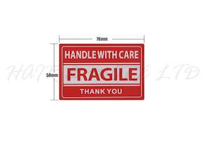 FRAGILE Handle With Care STICKERS - MEDIUM SIZE 50mm x 76mm (500 per Roll)