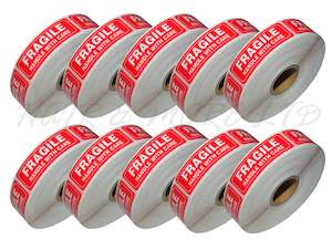 Fragile Handle With Care Stickers - 10 Rolls Of 500