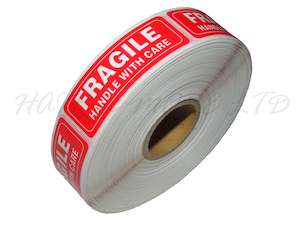 Internet only: FRAGILE HANDLE WITH CARE STICKERS - ROLL OF 500