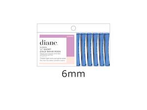 Diane Cold Wave Perm Rods - (B) Short Blue 6mm - 12 Pack