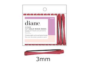 Diane Cold Wave Perm Rods - (A) Mini Red 3mm - 12 Pack