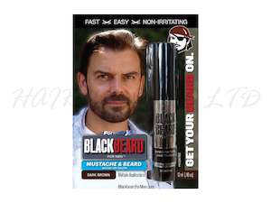 Blackbeard for Men, Brush on Mustache & Beard Colour - Dark Brown