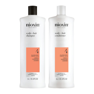 Nioxin System 4 - 1 Litre Duo For Coloured Hair With Progressed Thinning