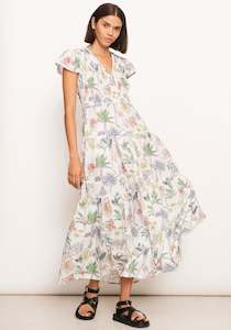 Pol Nastro Shirred Dress Print