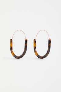 Elk Aki Hoop Earring Dark Tortoise Shell