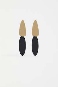 Elk Finn Long Drop Earring Black