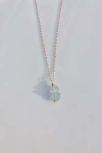 Womenswear: Raw Pendant Necklace | Aquamarine