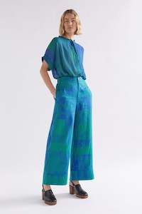 Elk Pira Pant Teal Cross Print