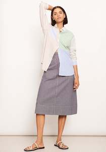 Womenswear: Pol Raydel Denim Skirt Pinstripe