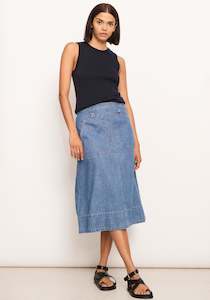 Pol Raydel Denim Skirt Light Wash